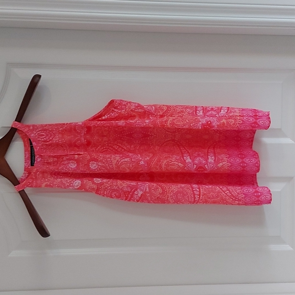 Cynthia Rowley Neon Pink Halter Paisley Tank